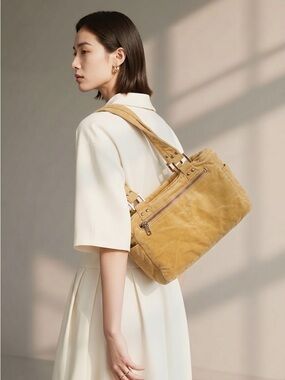 Aeropostale Mustard Suede Shoulder Bag